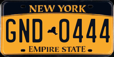 NY license plate GND0444