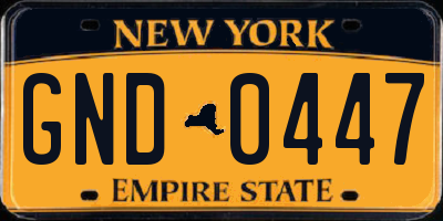 NY license plate GND0447
