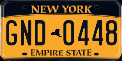 NY license plate GND0448