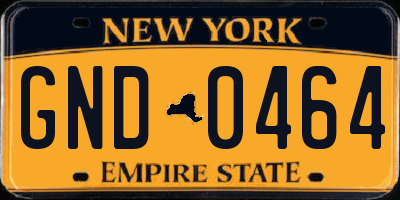 NY license plate GND0464