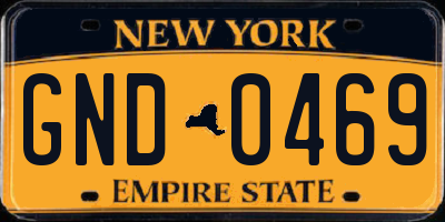 NY license plate GND0469