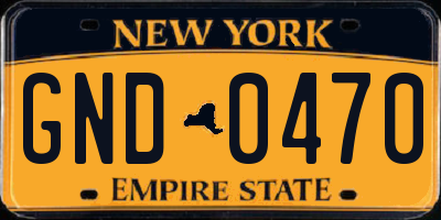 NY license plate GND0470