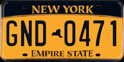 NY license plate GND0471