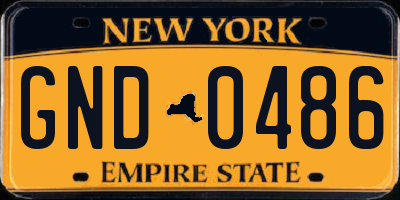 NY license plate GND0486