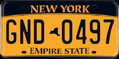 NY license plate GND0497