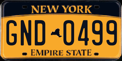 NY license plate GND0499