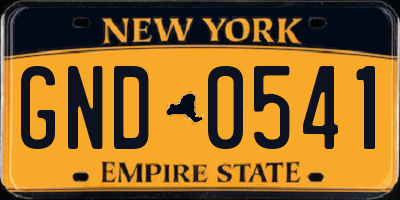 NY license plate GND0541