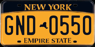NY license plate GND0550