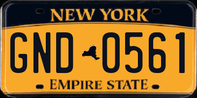 NY license plate GND0561