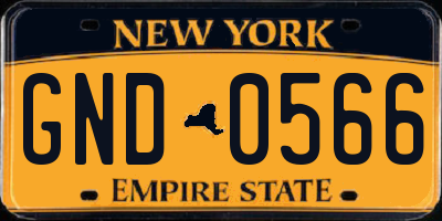 NY license plate GND0566