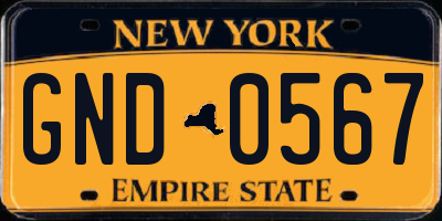 NY license plate GND0567