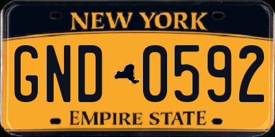 NY license plate GND0592