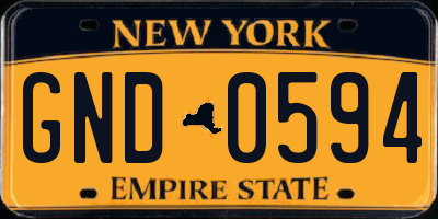NY license plate GND0594