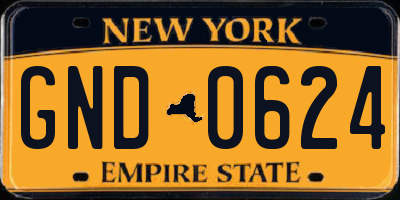 NY license plate GND0624