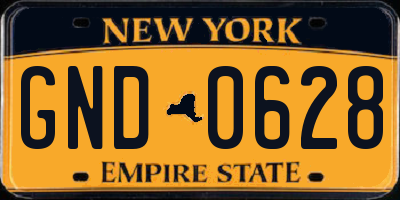 NY license plate GND0628