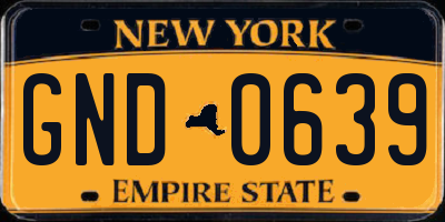 NY license plate GND0639