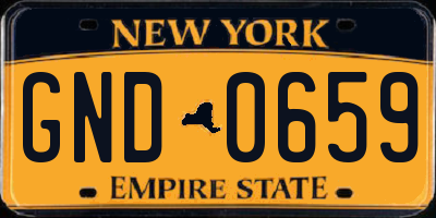 NY license plate GND0659