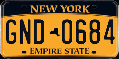 NY license plate GND0684