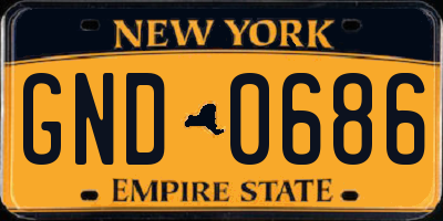 NY license plate GND0686