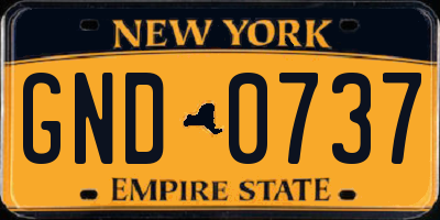 NY license plate GND0737