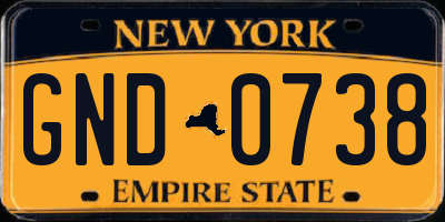 NY license plate GND0738