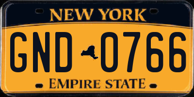 NY license plate GND0766