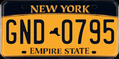 NY license plate GND0795