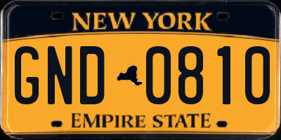 NY license plate GND0810