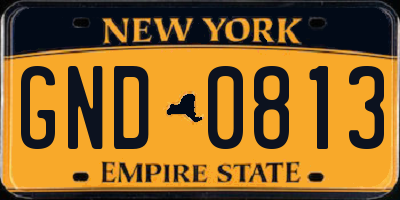 NY license plate GND0813