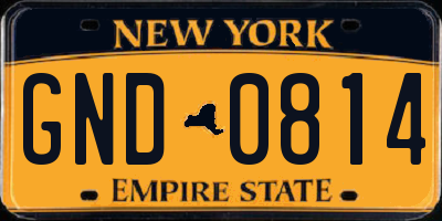 NY license plate GND0814