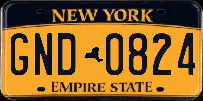 NY license plate GND0824