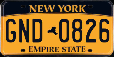 NY license plate GND0826
