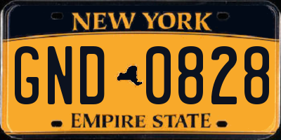 NY license plate GND0828