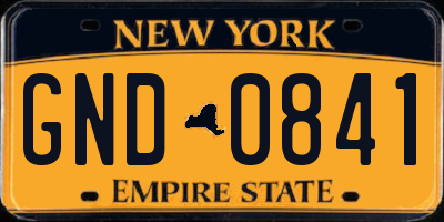 NY license plate GND0841