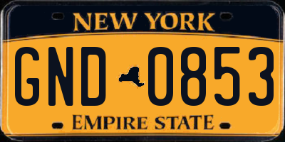 NY license plate GND0853
