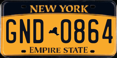 NY license plate GND0864