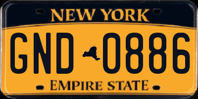 NY license plate GND0886