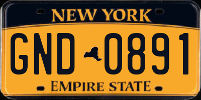 NY license plate GND0891