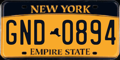NY license plate GND0894