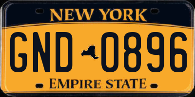 NY license plate GND0896