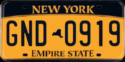 NY license plate GND0919