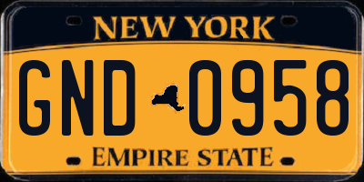NY license plate GND0958