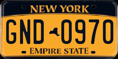 NY license plate GND0970