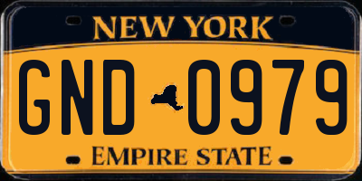 NY license plate GND0979