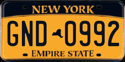 NY license plate GND0992