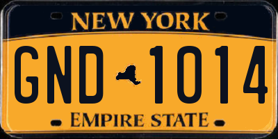 NY license plate GND1014