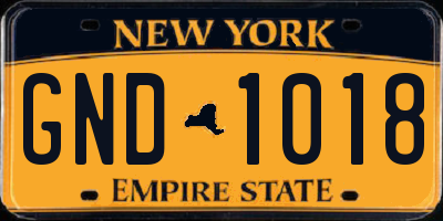 NY license plate GND1018