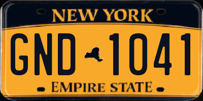 NY license plate GND1041