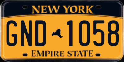 NY license plate GND1058