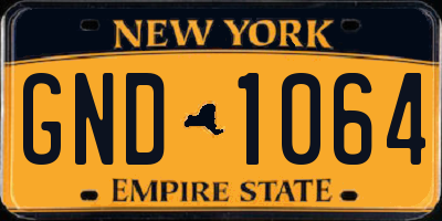 NY license plate GND1064